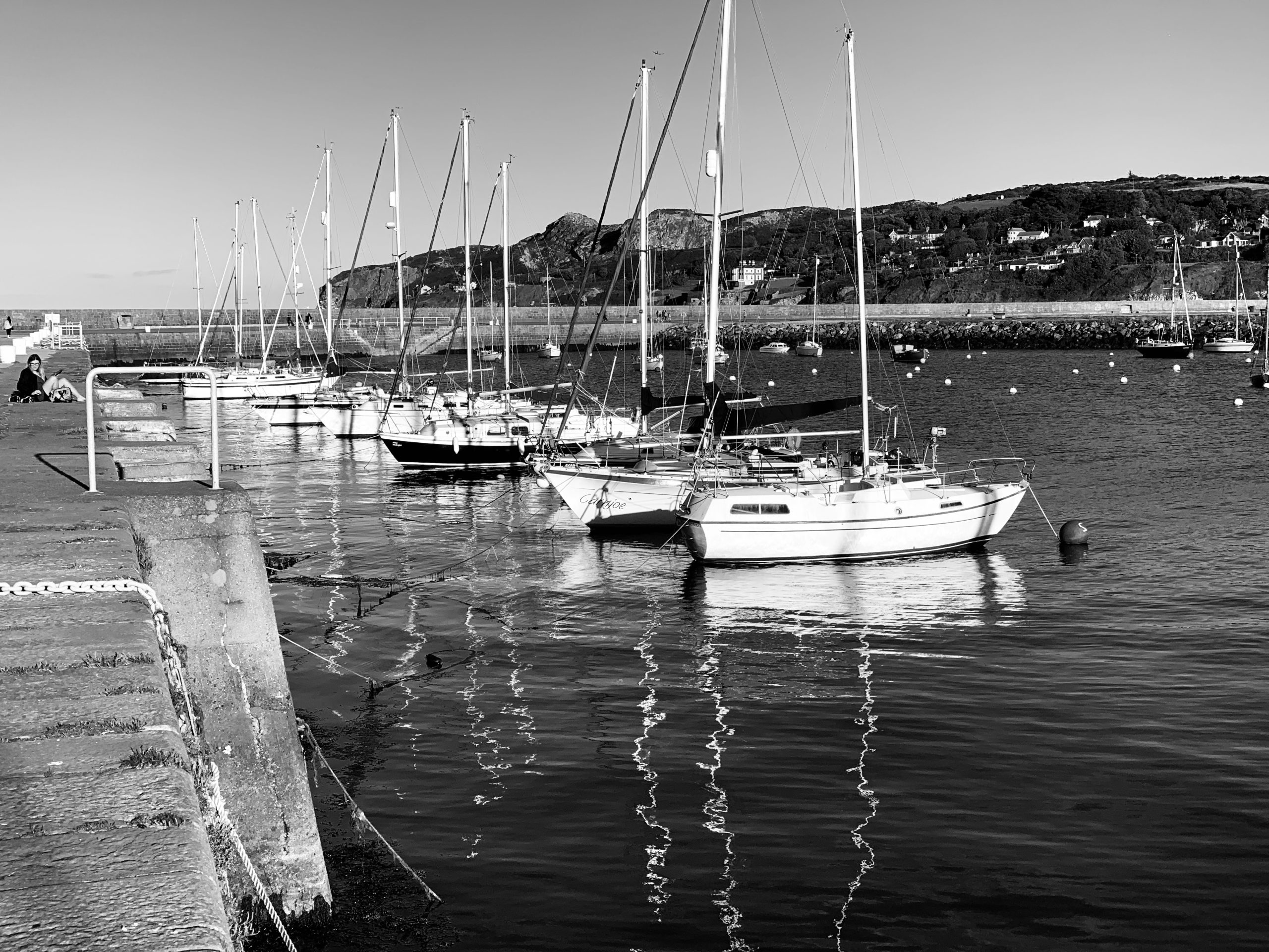 Black and White Howth Harbour